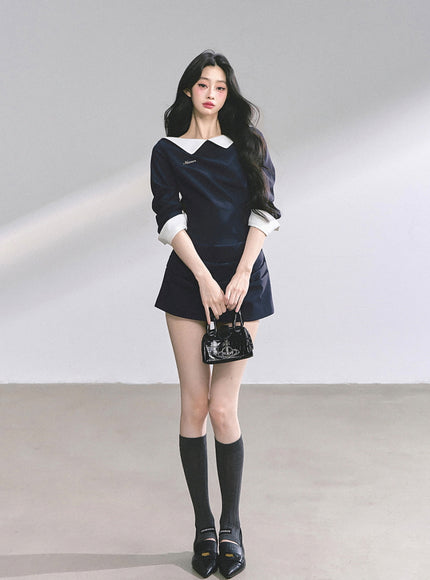 Refined Line Black Mini Dress