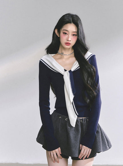 Sweet Class Top - Navy