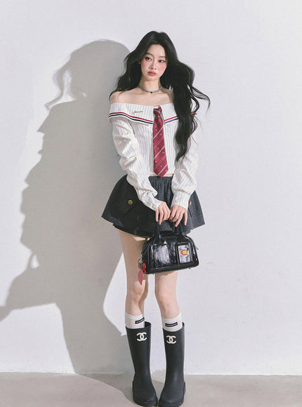 K-Glam Tie Set Shirt