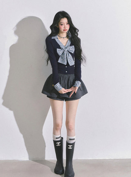 Check Blueberry Bow Top