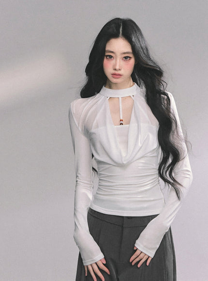 Whisper Drape Top - White