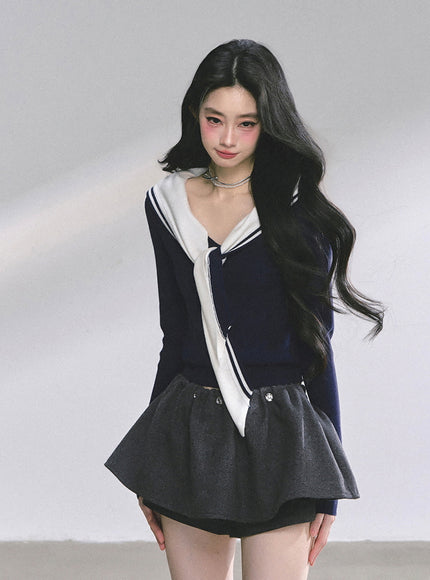 Sweet Class Top - Navy