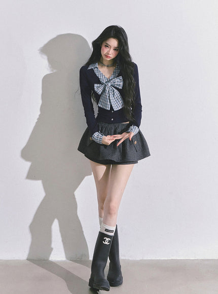 Check Blueberry Bow Top