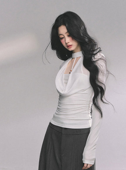 Whisper Drape Top - White