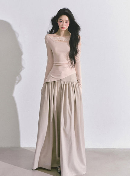 Muse Flow Wide Pants - Beige