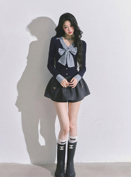 Check Blueberry Bow Top