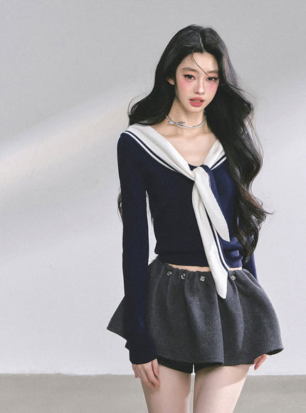 Sweet Class Top - Navy