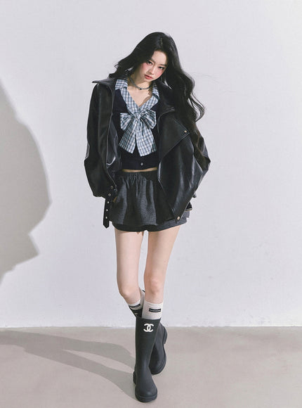 Check Blueberry Bow Top