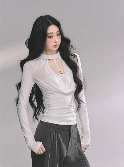 Whisper Drape Top - White