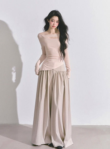 Muse Flow Wide Pants - Beige