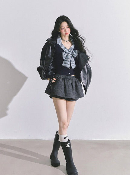 Check Blueberry Bow Top