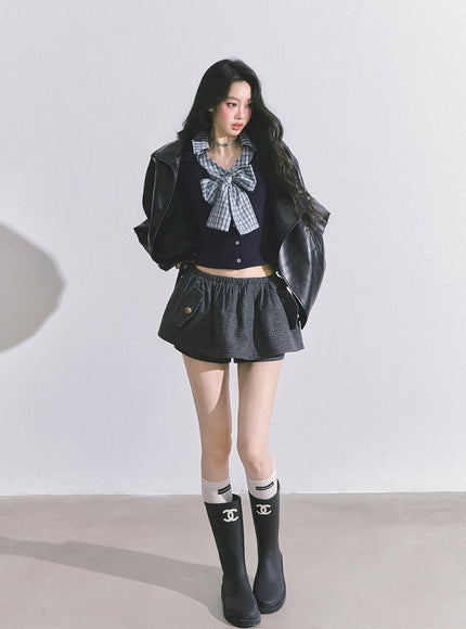 Check Blueberry Bow Top