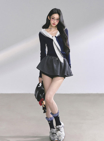 Sweet Class Top - Navy