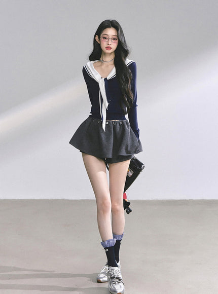 Sweet Class Top - Navy