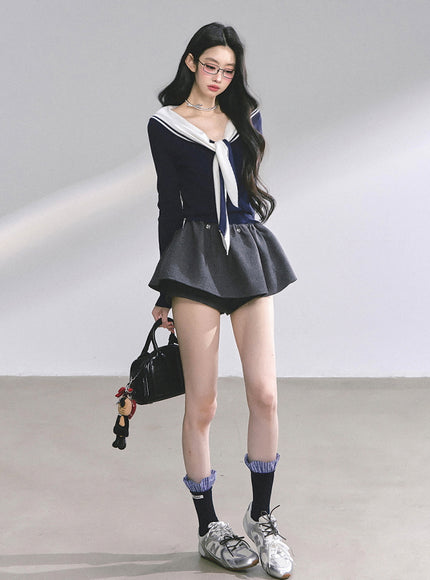 Sweet Class Top - Navy