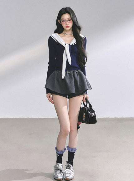 Sweet Class Top - Navy