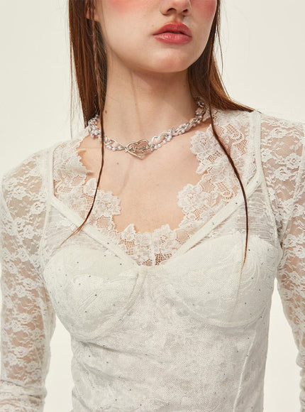 Romantic White Rose Top