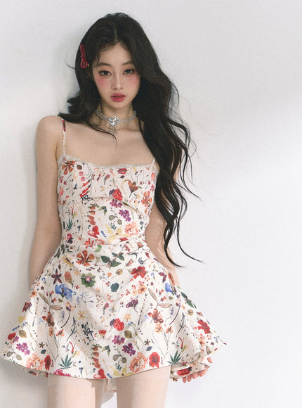 Floral Print Strap Mini Dress
