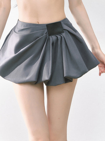 Balloon Pleat Skirt - Gray