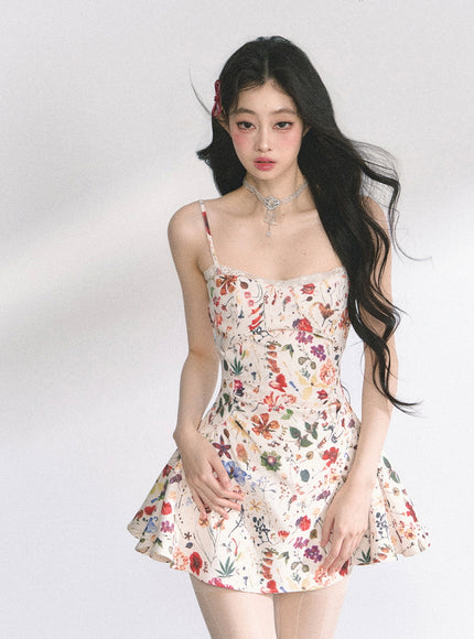 Floral Print Strap Mini Dress