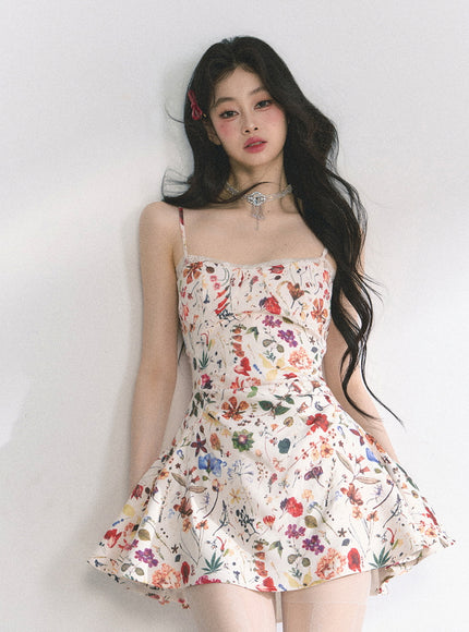 Floral Print Strap Mini Dress
