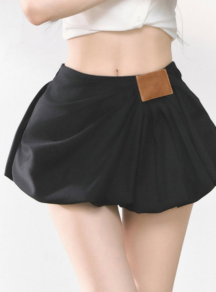 Balloon Pleat Skirt - Black