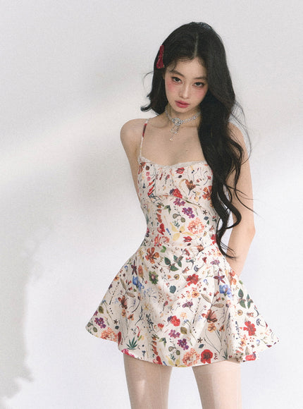 Floral Print Strap Mini Dress
