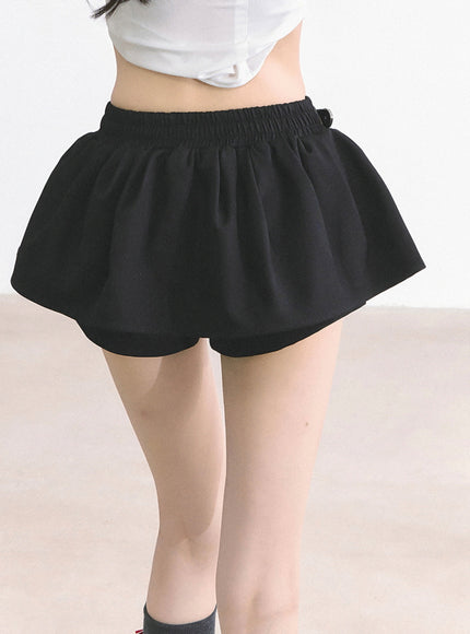 Western Buckle Mini Skirt - Black