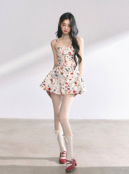 Floral Print Strap Mini Dress
