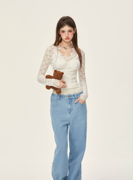 Romantic White Rose Top