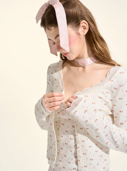 Cherry Blossom Cardigan Dress Set