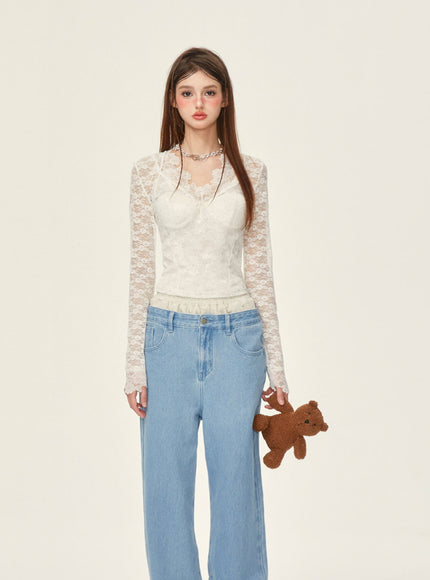 Romantic White Rose Top