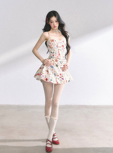 Floral Print Strap Mini Dress