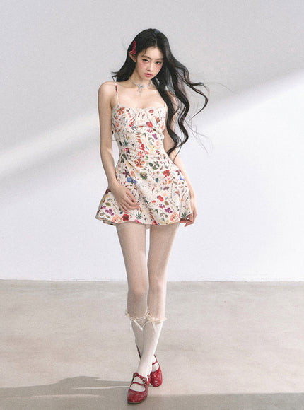Floral Print Strap Mini Dress