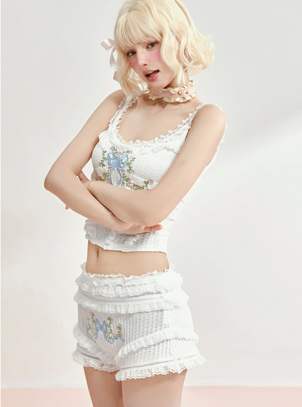 Vintage Bloom Ribbon Set - White