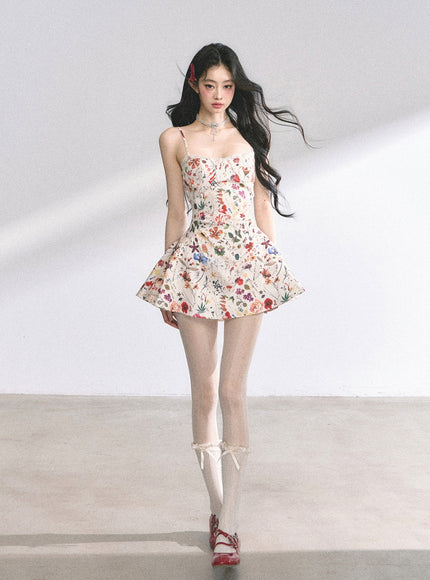 Floral Print Strap Mini Dress