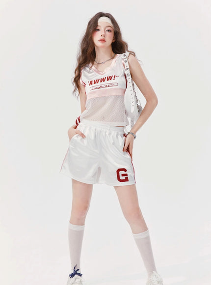 Sporty Mesh Tank & Shorts Set