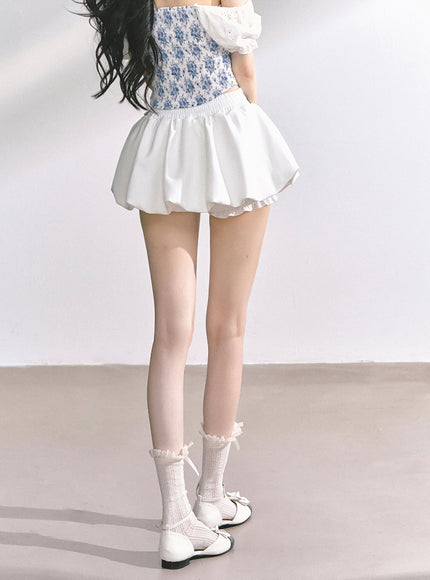 Sculpted Belt Skirt - White