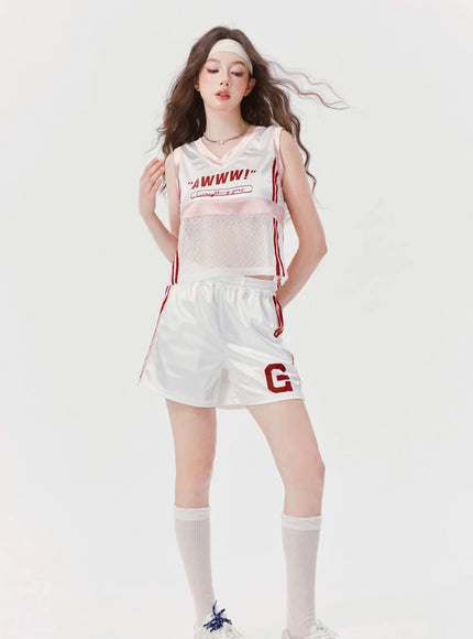 Sporty Mesh Tank & Shorts Set