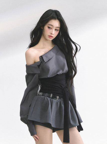 Asymmetry Bow Top - Black