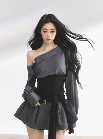 Asymmetry Bow Top - Black