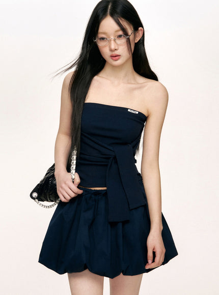 Tie-Wrap Strapless Top