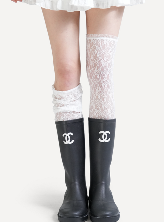Lace Veil Overknee Socks