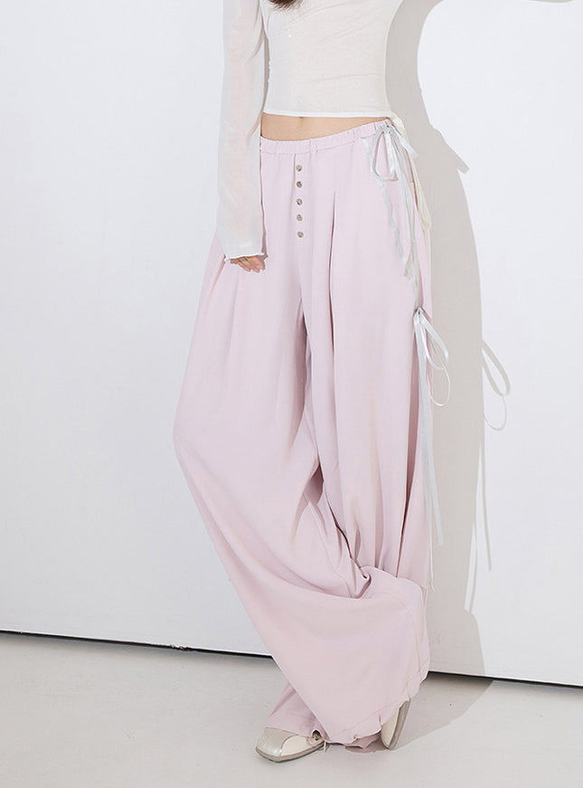 Button Wide Leg Pants