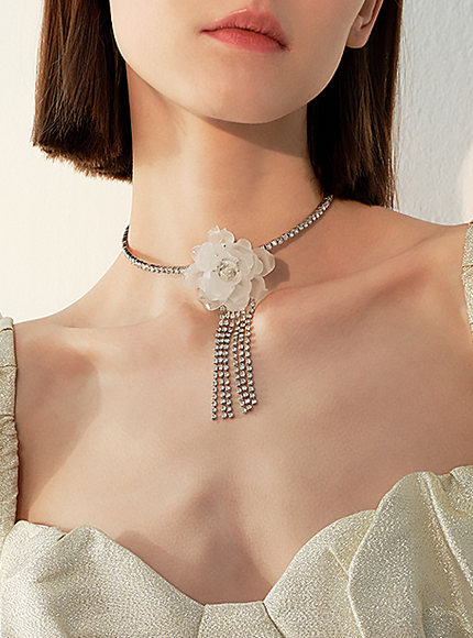 Crystal Bloom Drop Choker