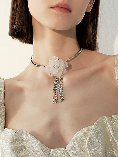 Crystal Bloom Drop Choker