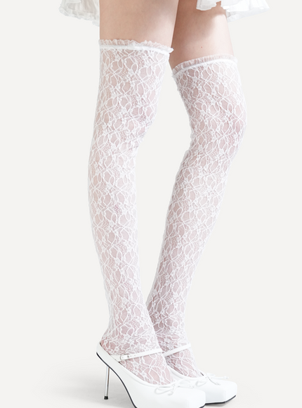 Lace Veil Overknee Socks