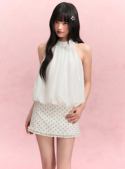 Soft Drape Halter Blouse