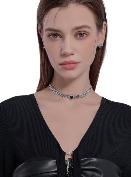 Metal Heart Chain Choker