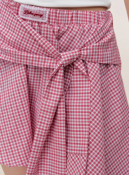 Convertible Gingham Wrap Skirts